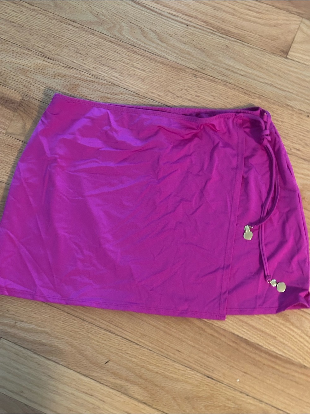 Fuchsia Wrap Mini Skirt with Side Tie